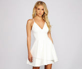 Isabella Lace-Up Back Skater Dress