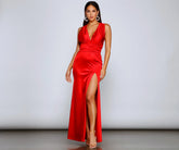 Johanna Formal Convertible Ties Satin Dress