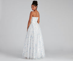 Mel Formal Glitter Corset Ball Gown