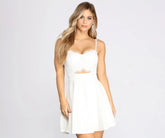Crush On You Lace Bust Skater Dress