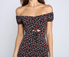 Floral Romance Ruched Mini Dress