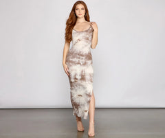 Fab And Retro Tie-Dye High Slit Maxi Dress