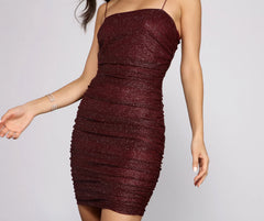 Girly In Glitter Mesh Mini Dress