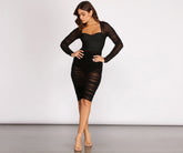 Ruched Mesh Bandage Dress