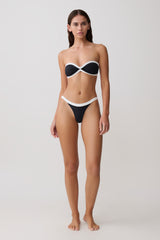 Isla Thong Bikini Bottom - Black/White