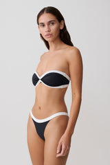 Isla Thong Bikini Bottom - Black/White