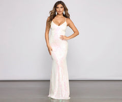 Meg Formal Iridescent Sequin Dress