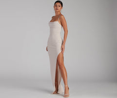 Lola High Slit Crepe Dress