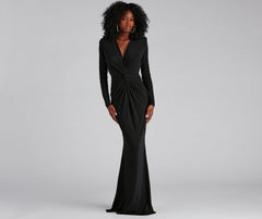 Vina Formal Tied V-Neck Long Dress
