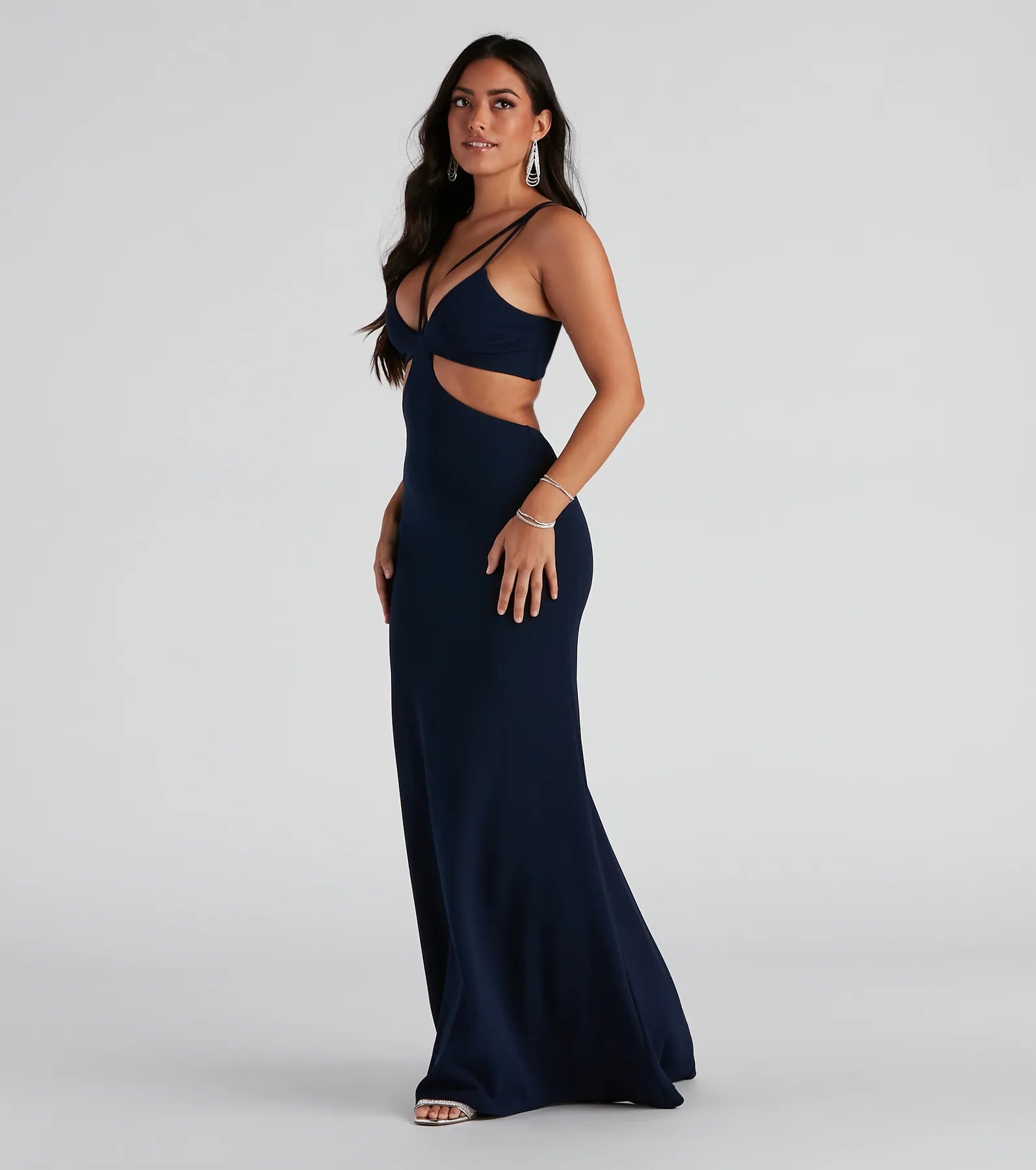 Annah Formal Crepe Long Dress