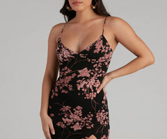 Cherry Blossom Slit Midi Dress