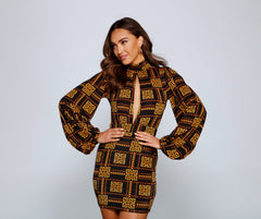 Key To Style Geometric Mini Dress