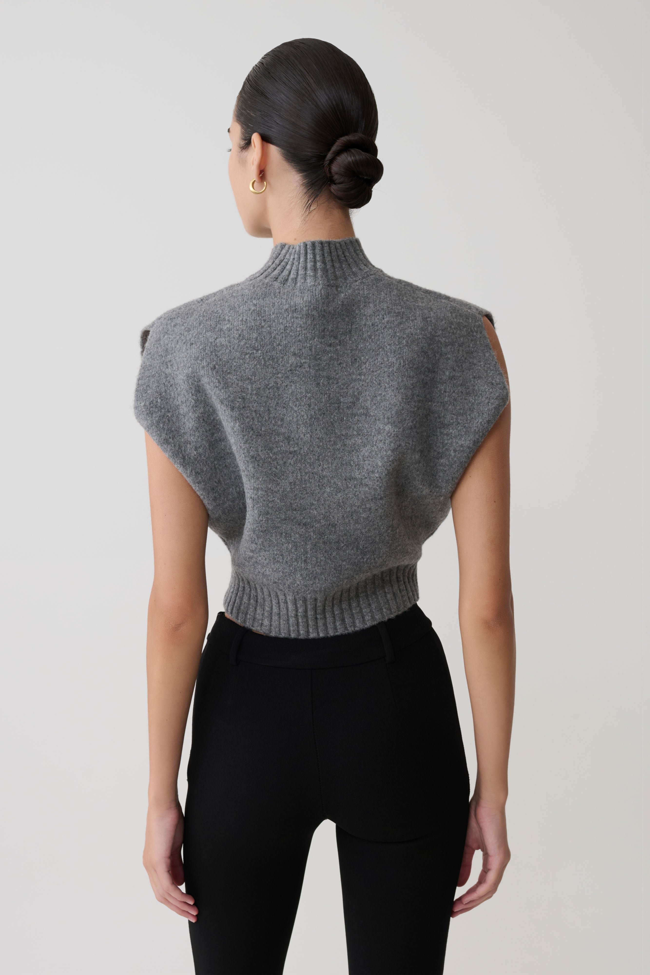 Niko Knit Oversized Top - Charcoal