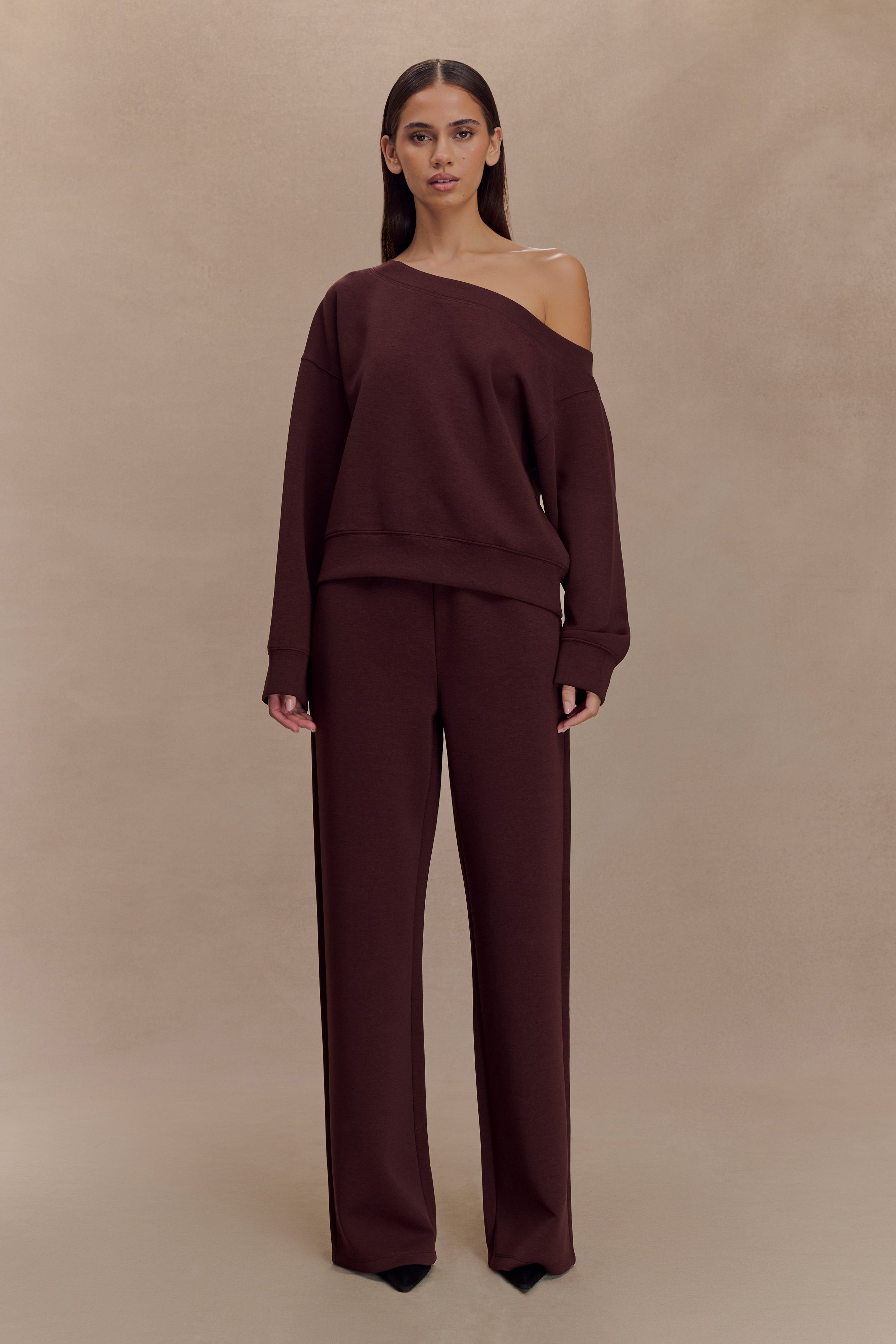 August Straight Leg Jogger - Chocolate