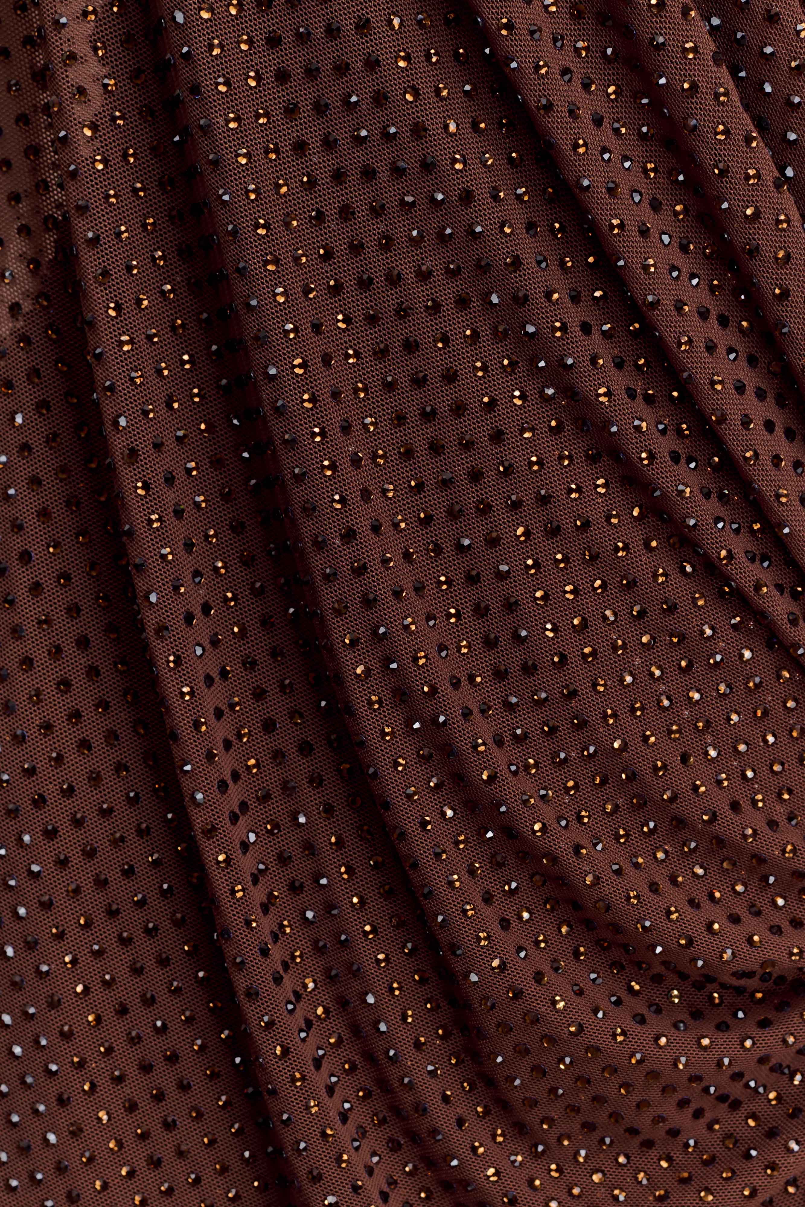 Bakari Diamante Cape Maxi Dress - Chocolate
