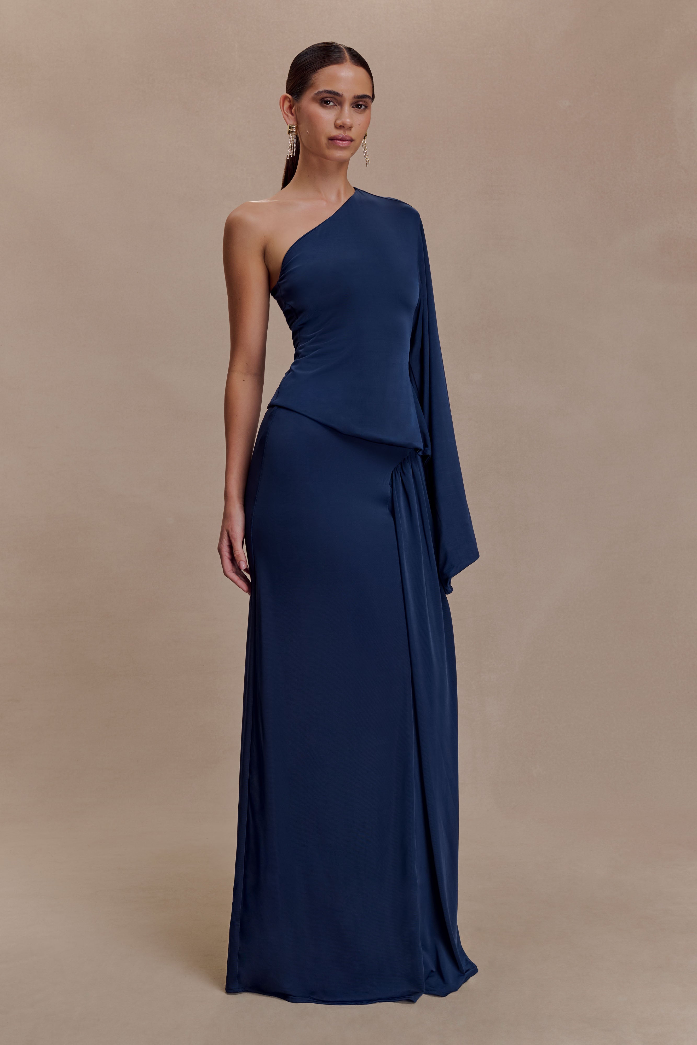 Vivica Slinky One Shoulder Top - Midnight Navy