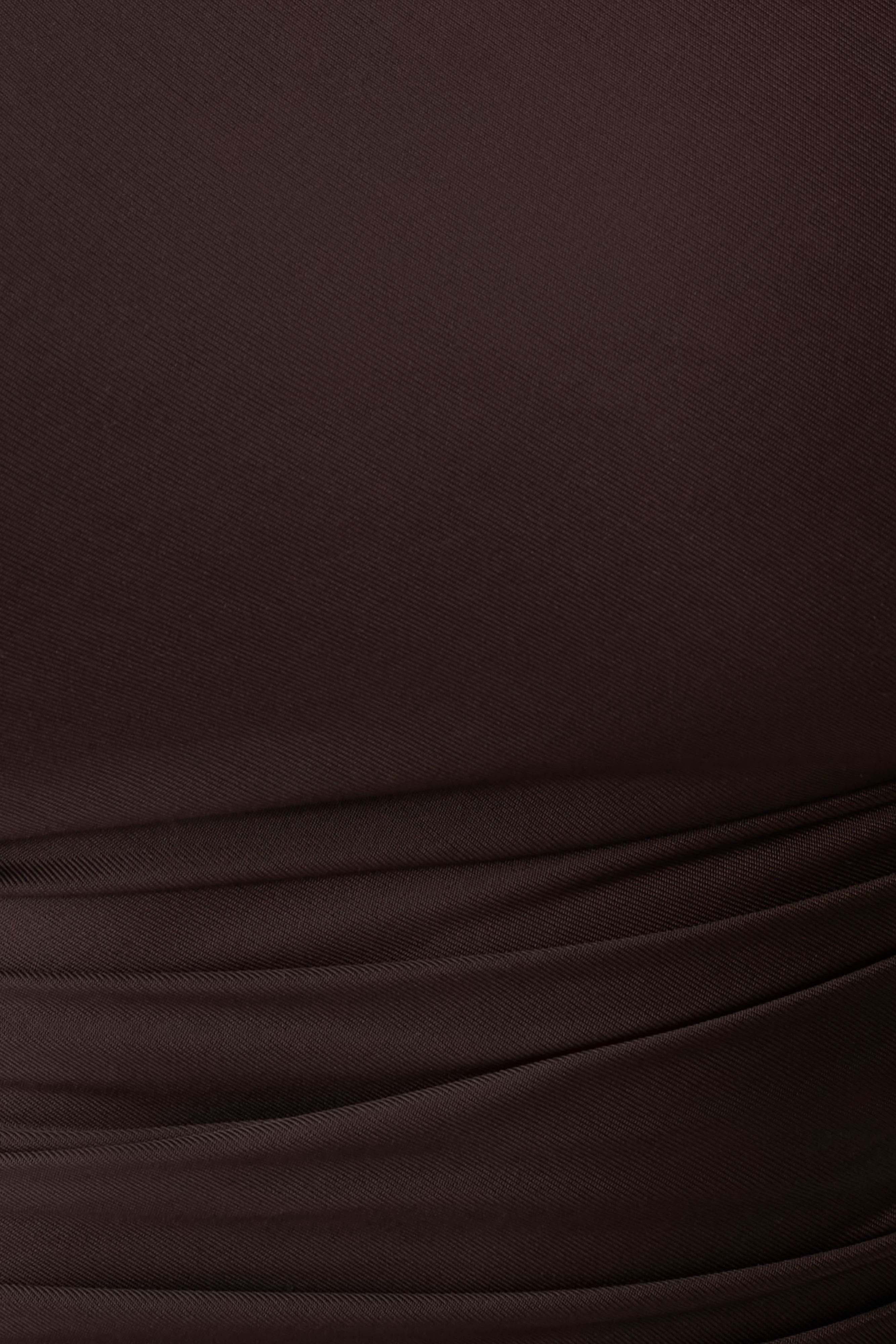 Luu Off Shoulder Slinky Top - Dark Chocolate