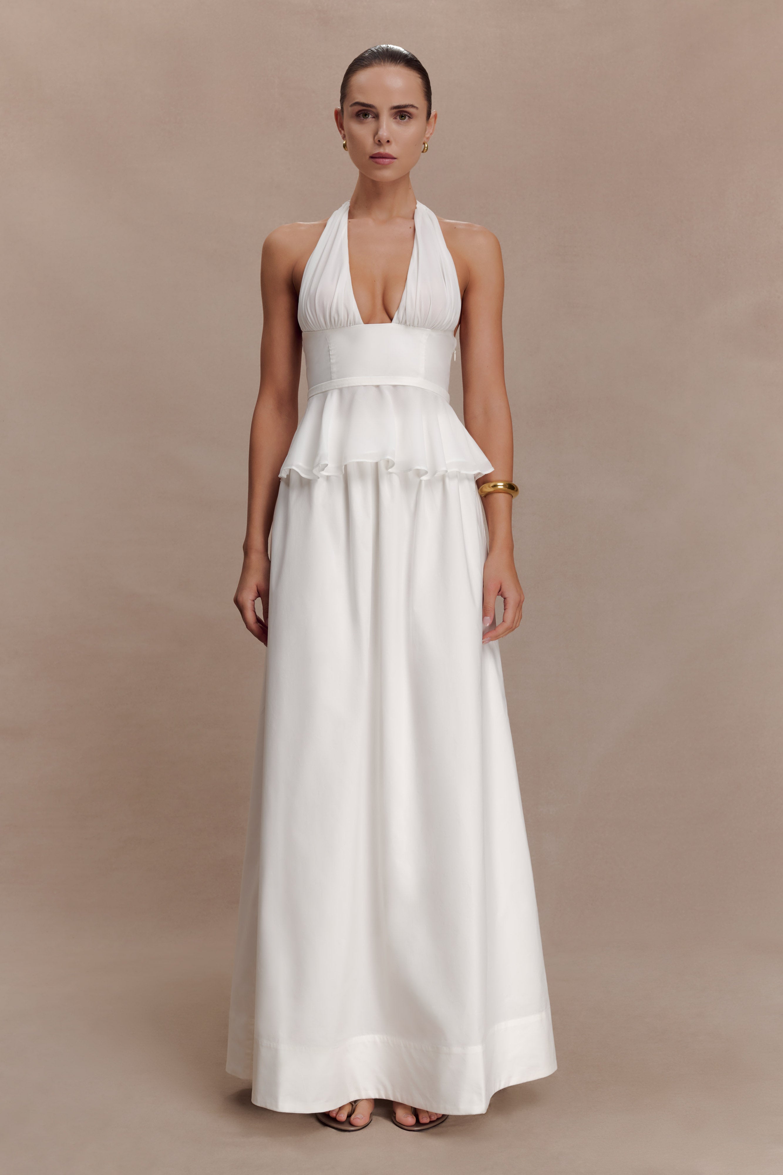 River Halter Neck Sleeveless Top - White