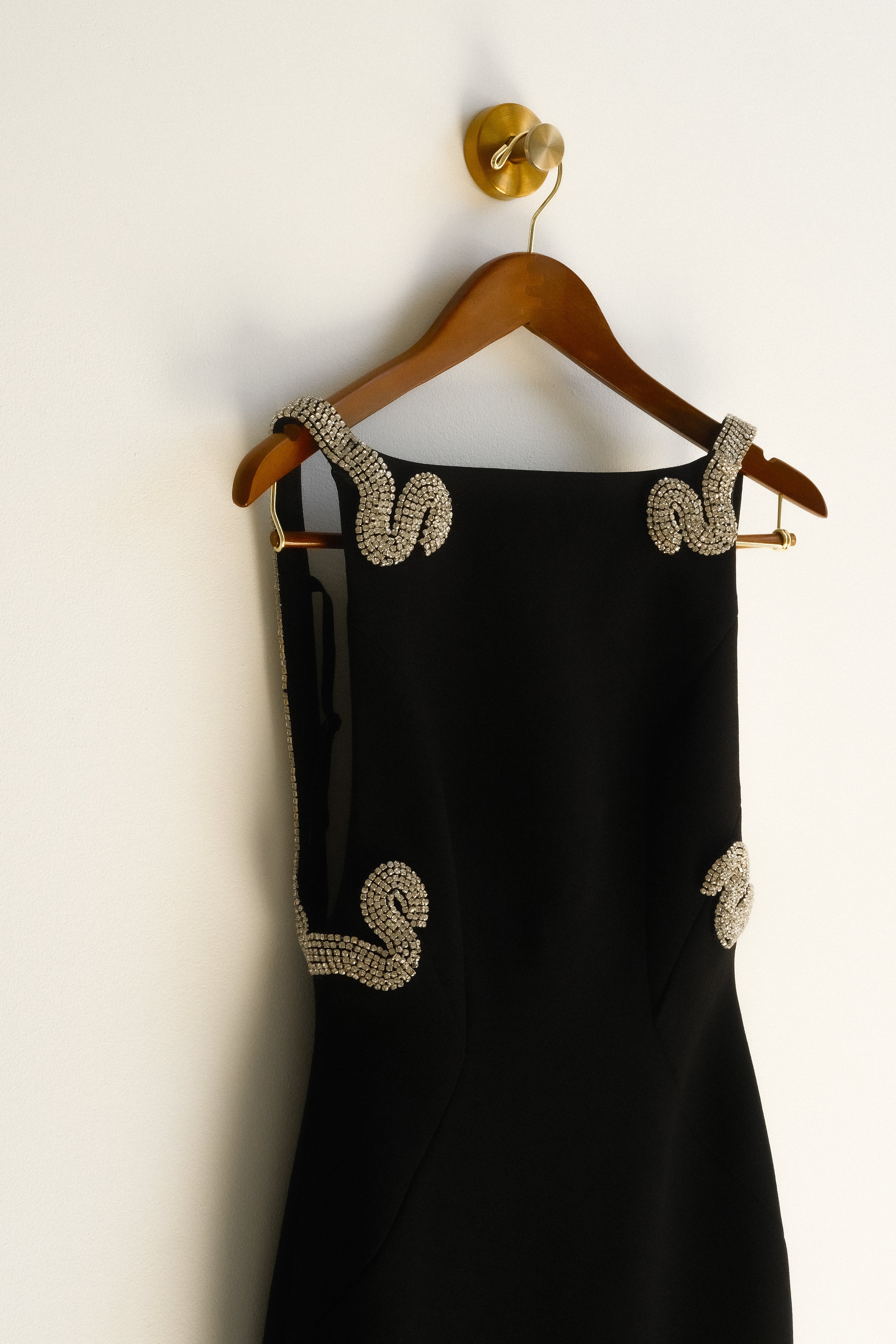 Lorde Embellished Crepe Maxi Dress - Black