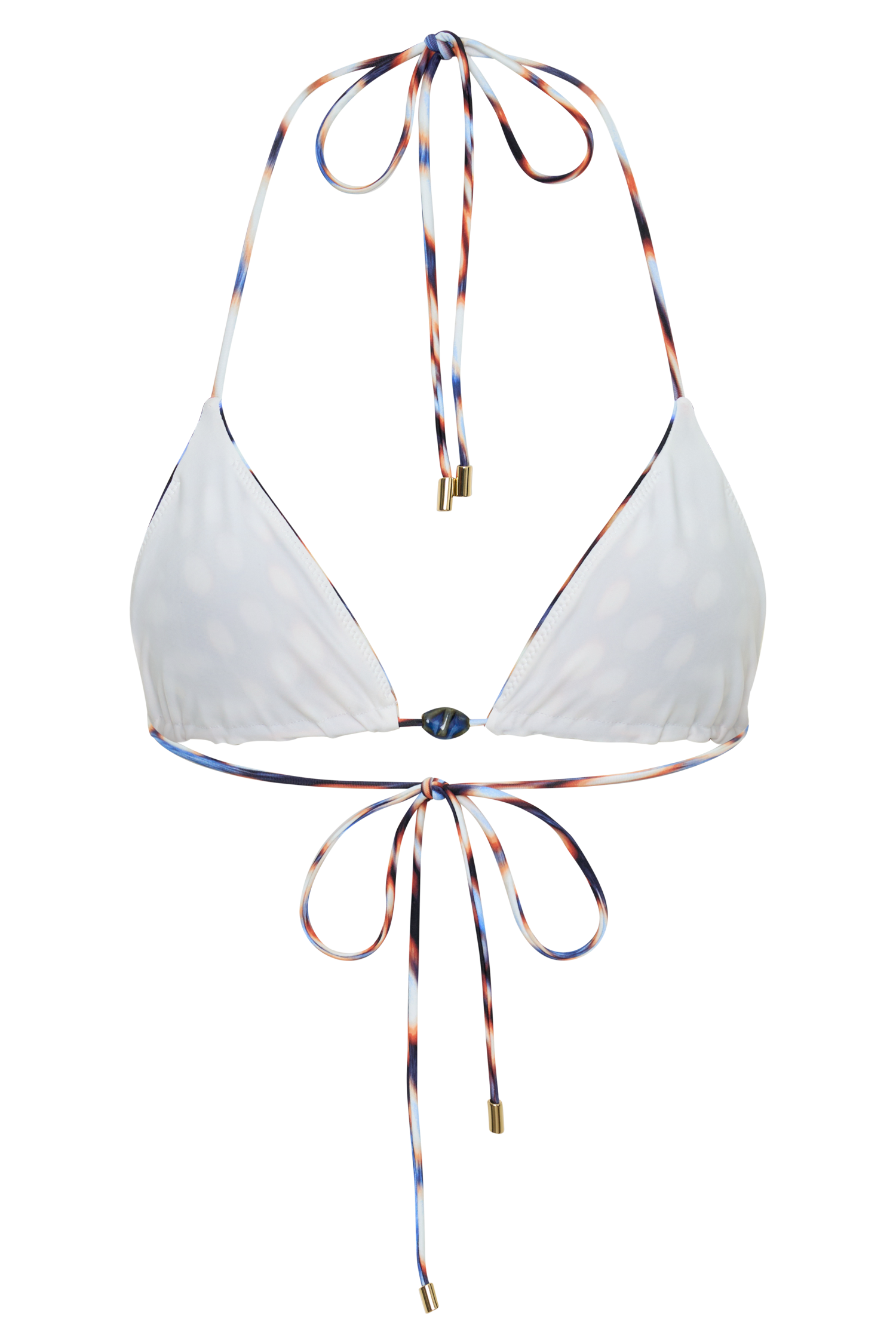 Blossom Classic Triangle Bikini Top - Blue Abstract Print
