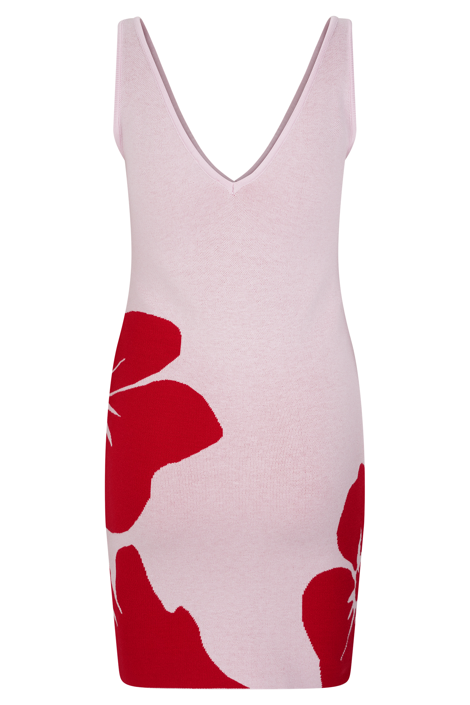 Dorothy Knit Print Mini Dress - Red Deco Fleur Print