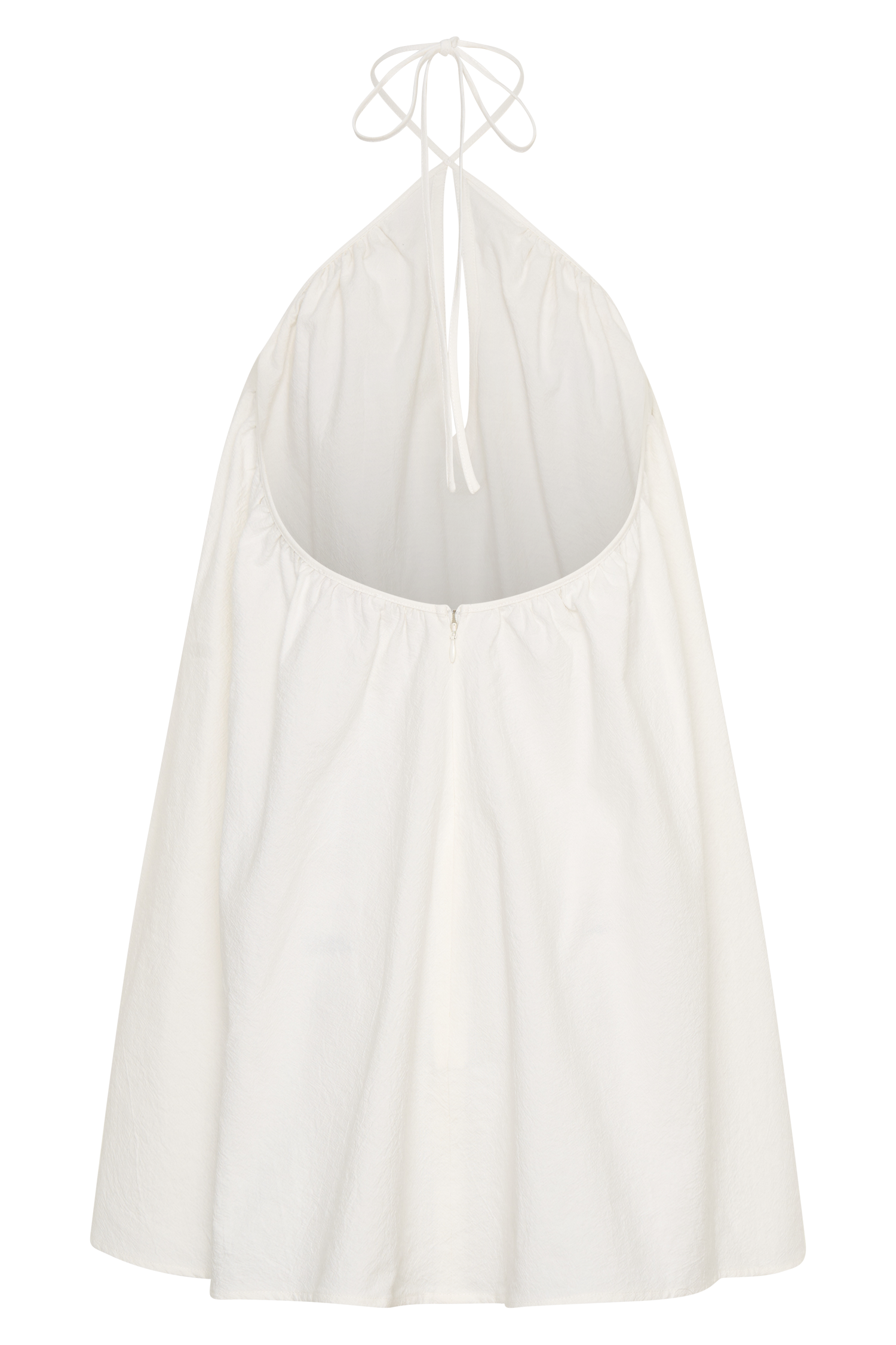 Sonja Keyhole Halter Cotton Mini Dress - White